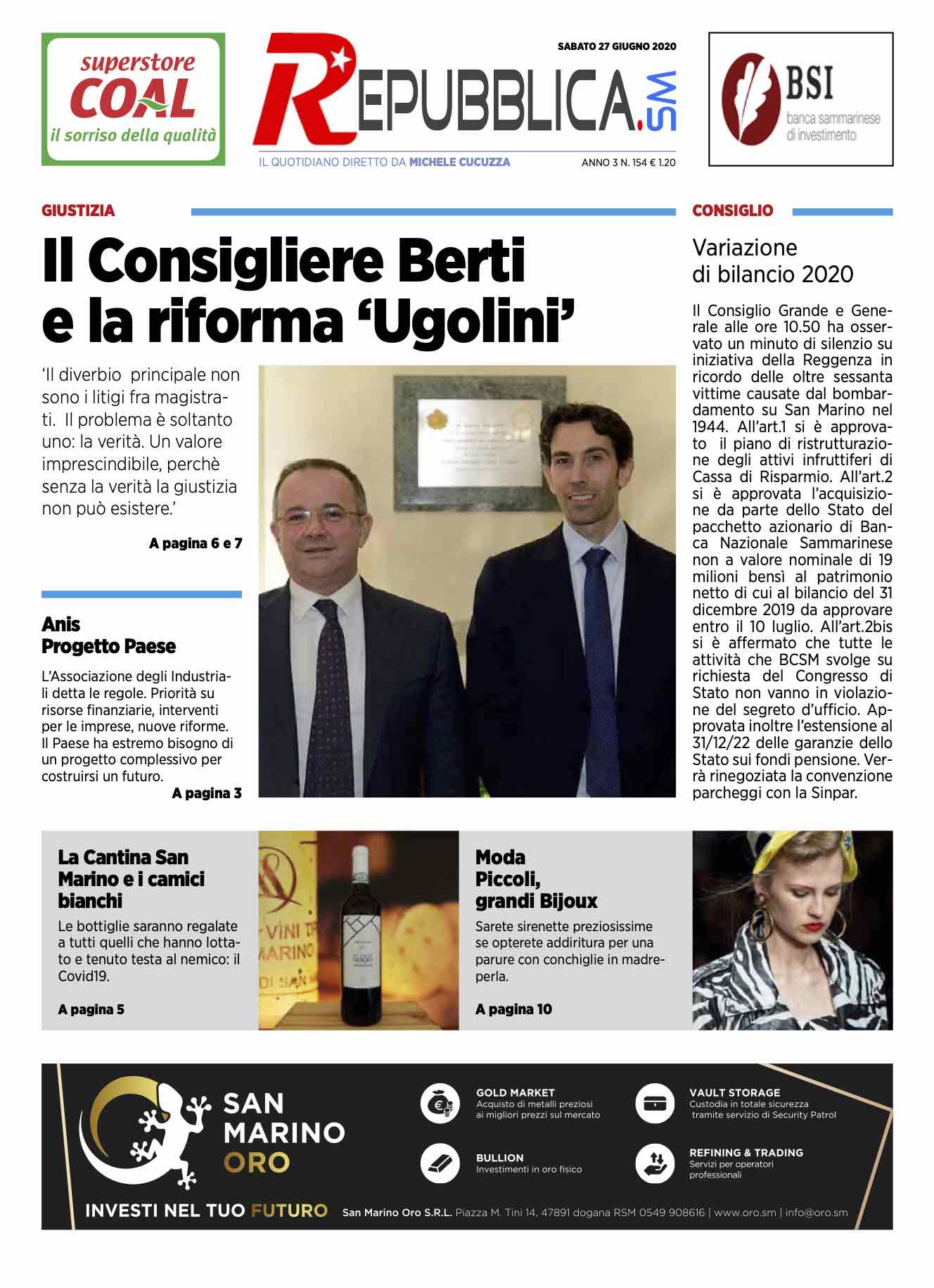 RASSEGNA STAMPA. La prima pagina de LA REPUBBLICASM – GiornaleSM