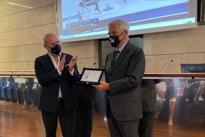 Premiazione Virtus Campione d'Italia 2021-2022 Bonaccini e Zanetti