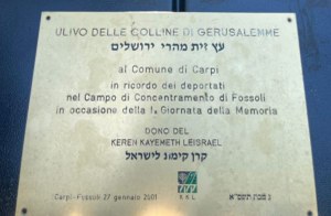 Lapide commemorativa Fossoli 11 luglio 2021