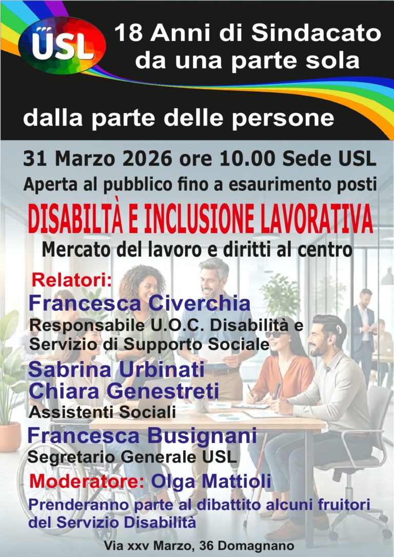 San Marino - Disabilità e inclusione lavorativa: USL al centro del dibattito